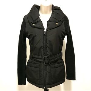 JJ Basics Jacket Sweater Sleeve Puffy Bodice Sz S